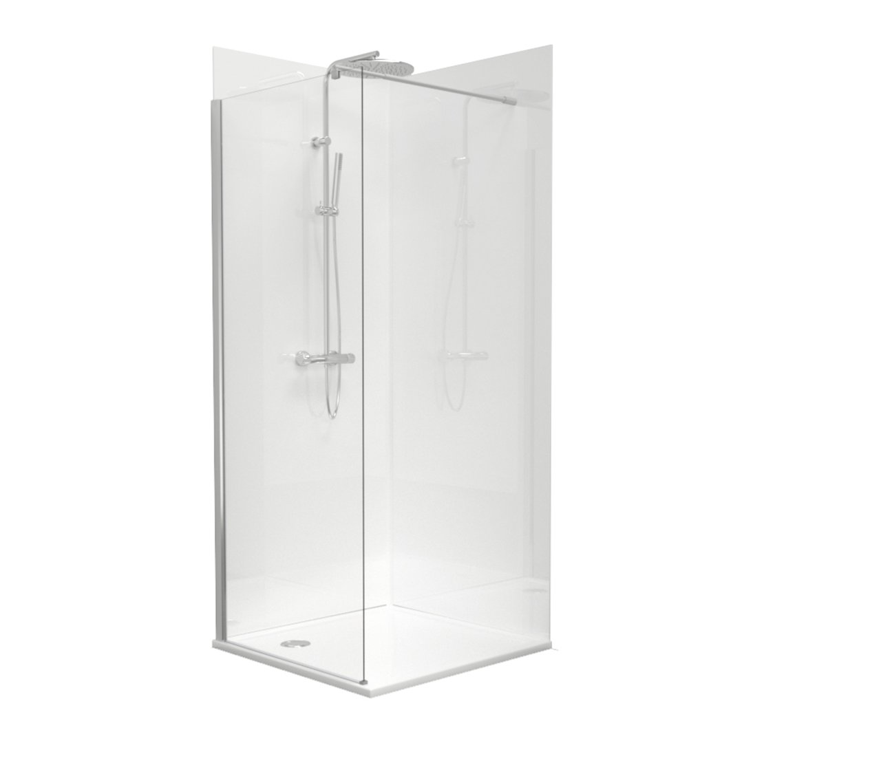 Linie Wall douchewandpaneel 90 x 220 cm acryl Glanzend Wit