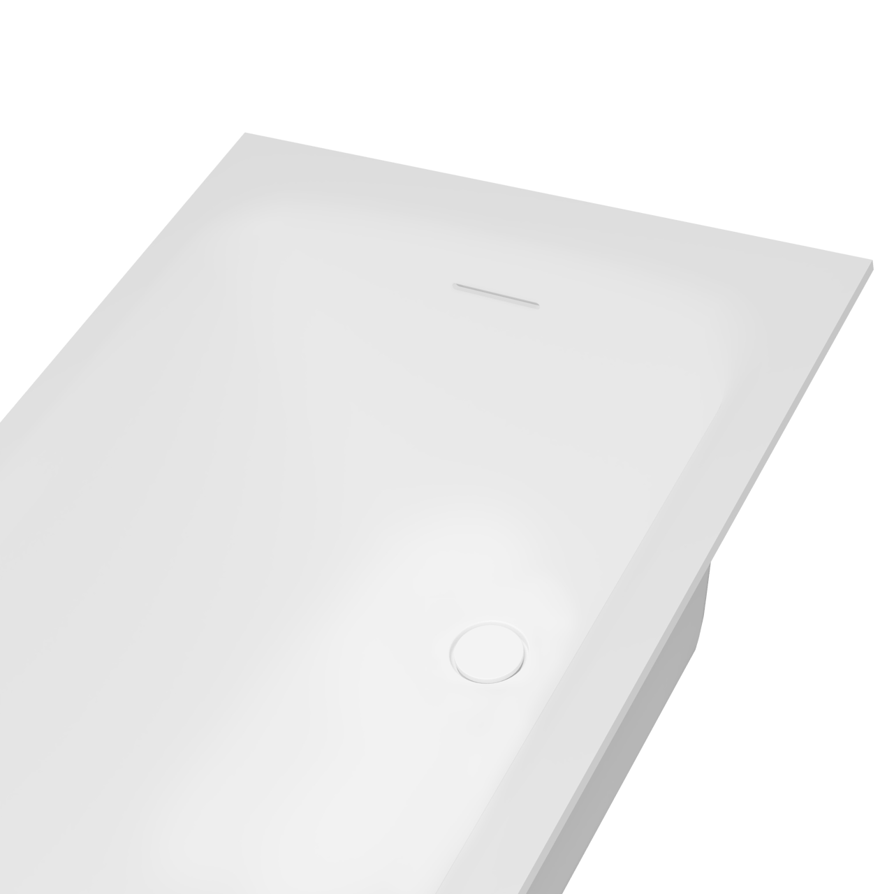 Balmani Rallanta 1-Personen-Einbaubadewanne: 170 x 75 cm, Solid Surface, Weiß matt