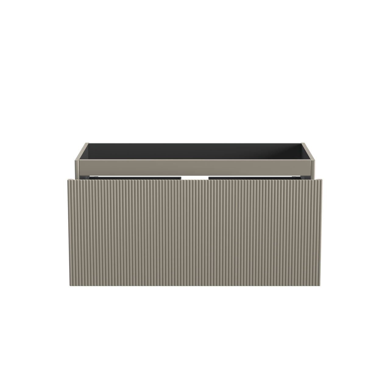 Storke Ribs meuble sous-lavabo suspendu 105 x 52 cm soie grise 2 tiroirs