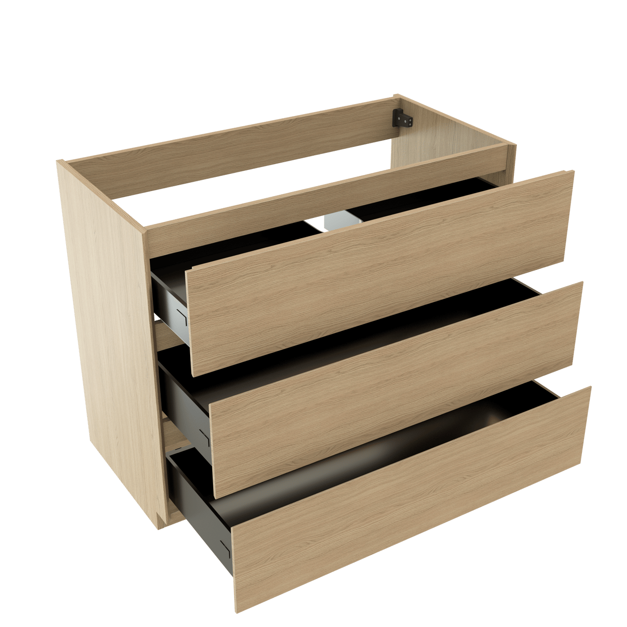Storke Edge staande wastafelonderkast 105 x 52 cm natuur eik 3 lades