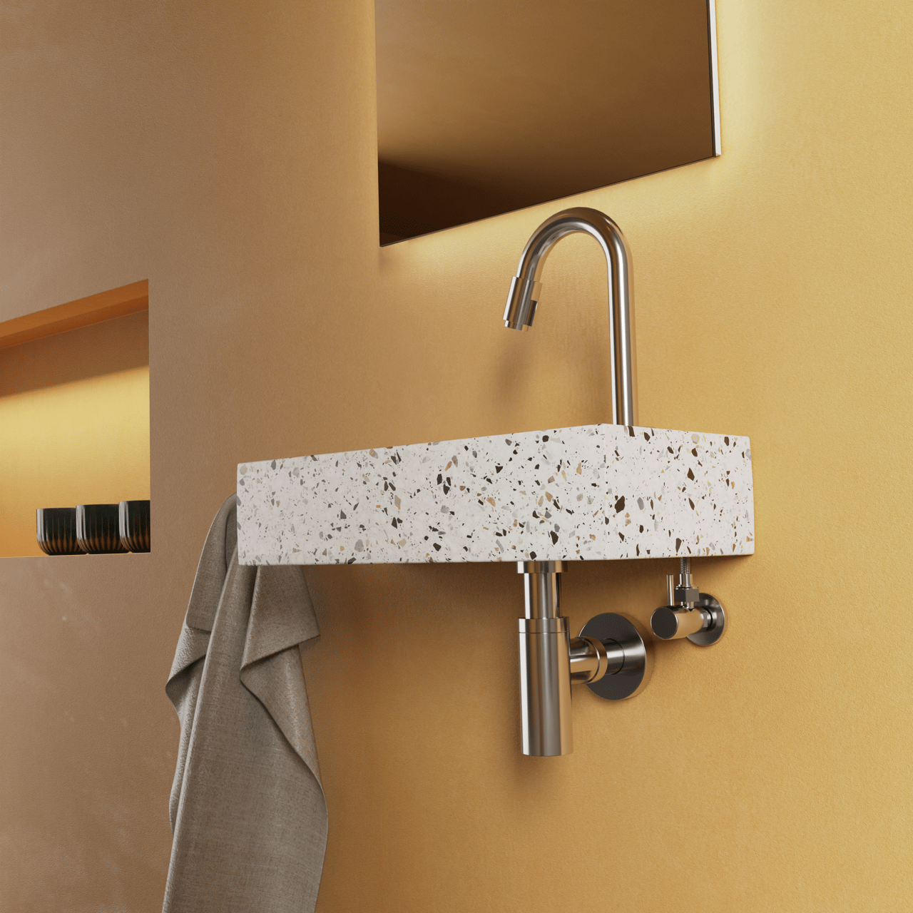 Santeg set d'installation pour vasques lave-mains chrome brillant