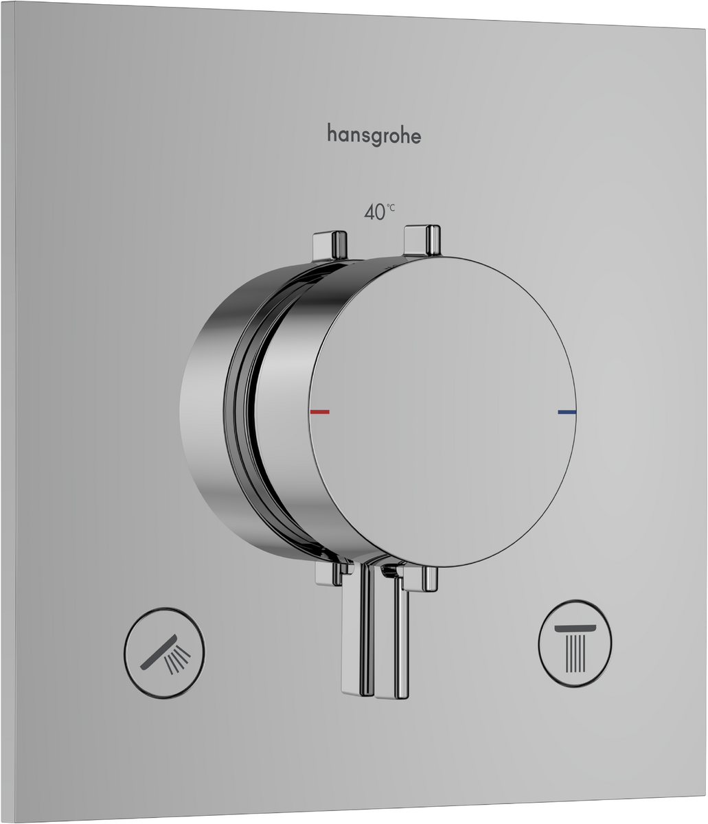 Hansgrohe Ecostat Comfort E inbouw thermostaat 2 uitgangen glanzend chroom