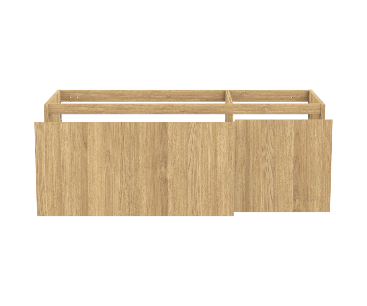 Balmani Idra by Mitra zwevende wastafelonderkast 135 x 55 cm asymmetrisch links fineer naturel eiken 4 lades