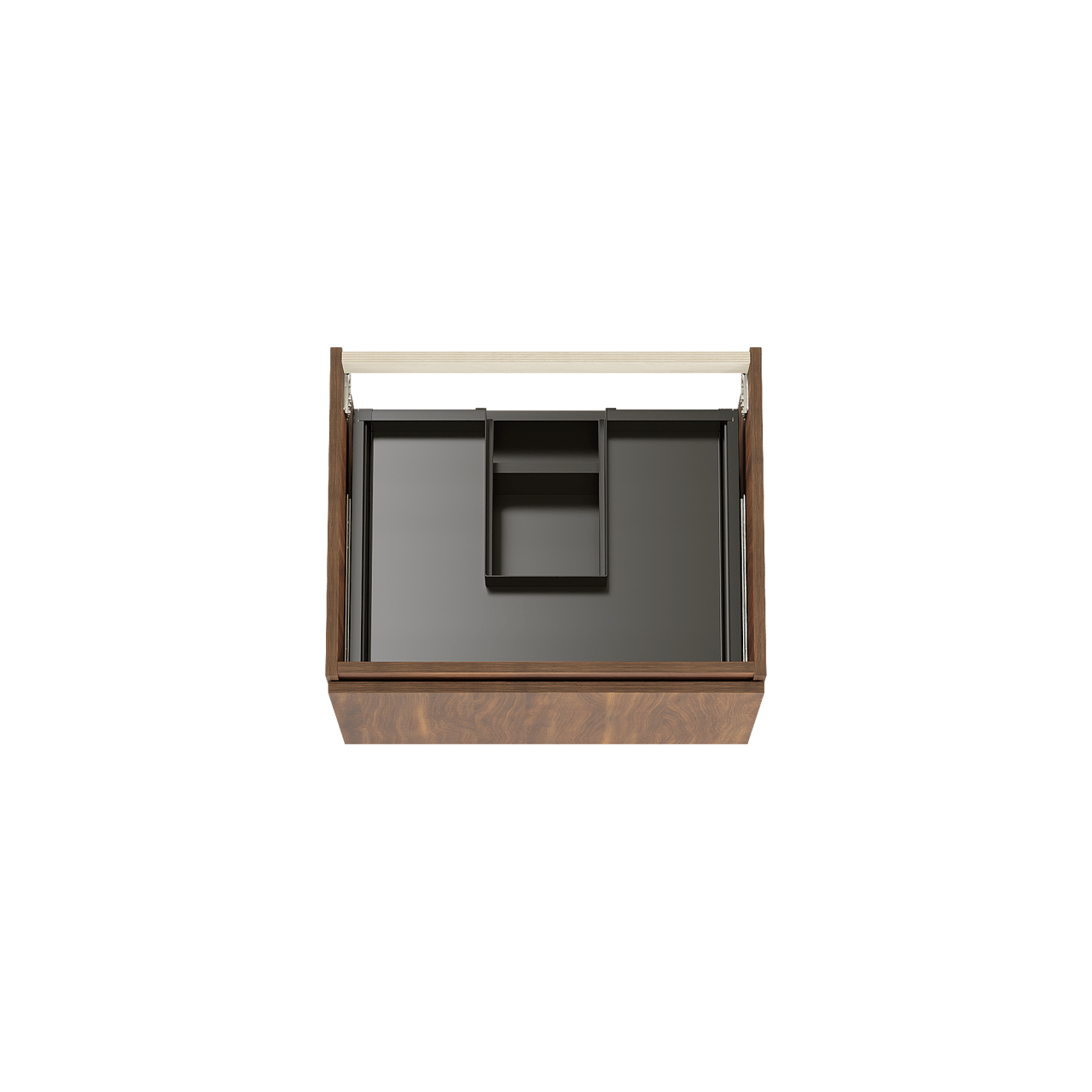 Balmani Sfera by Lucida hängender Waschbeckenunterschrank: 67,5 x 55 cm, Amerikanischer Nussbaum, 2 Schubladen