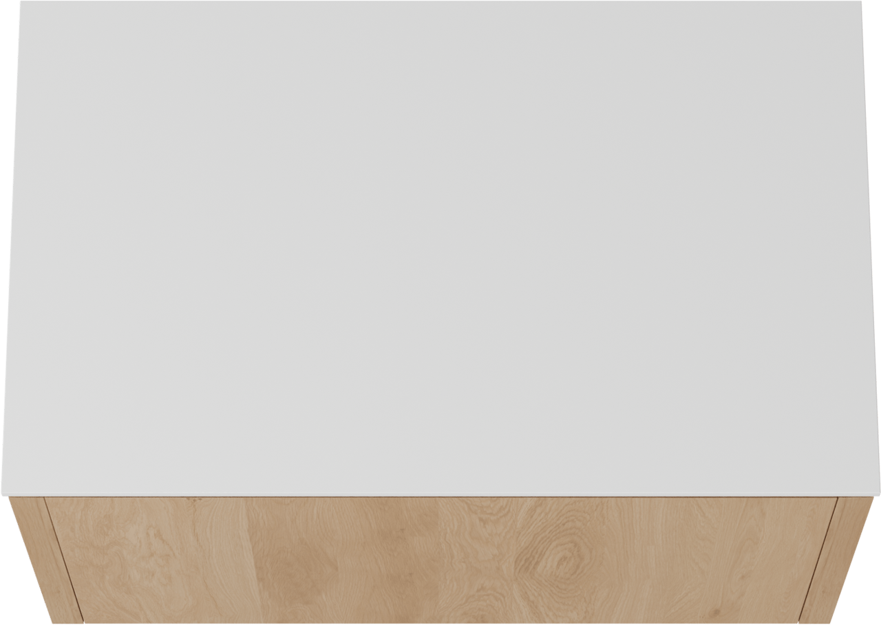 Balmani Eclips meuble salle de bains suspendu 90 x 55 cm Chêne naturelle avec Stretto tablette simple en Solid Surface blanc mat