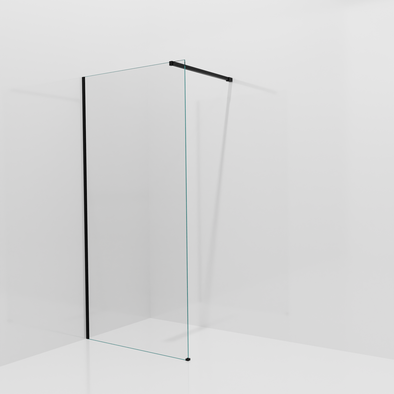 Balmani Modular inloopdouche: 100 x 200 cm, Helder glas met coating, Mat zwarte profielen