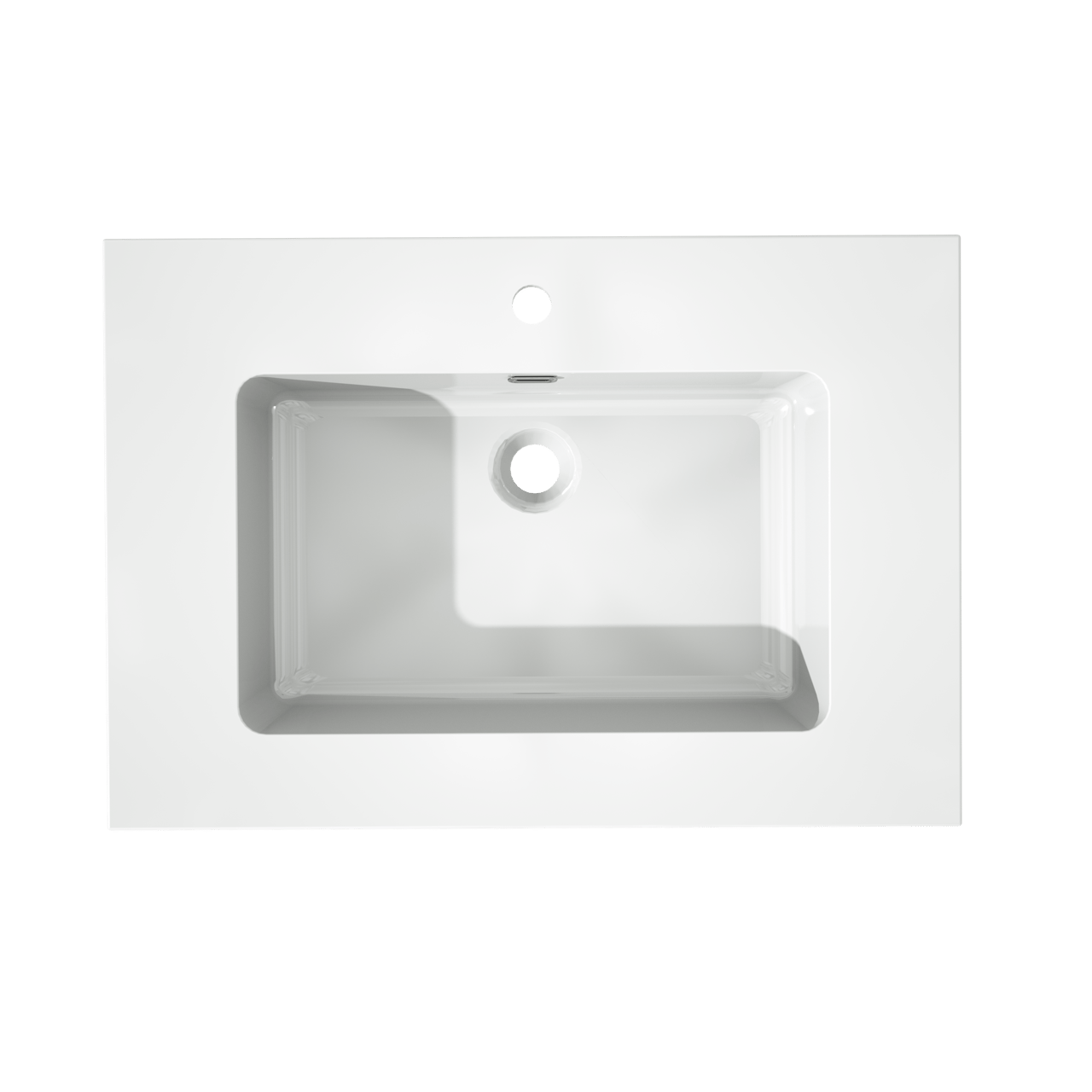 Storke Diva enkele wastafel glanzend composiet marmer 75 x 52 cm