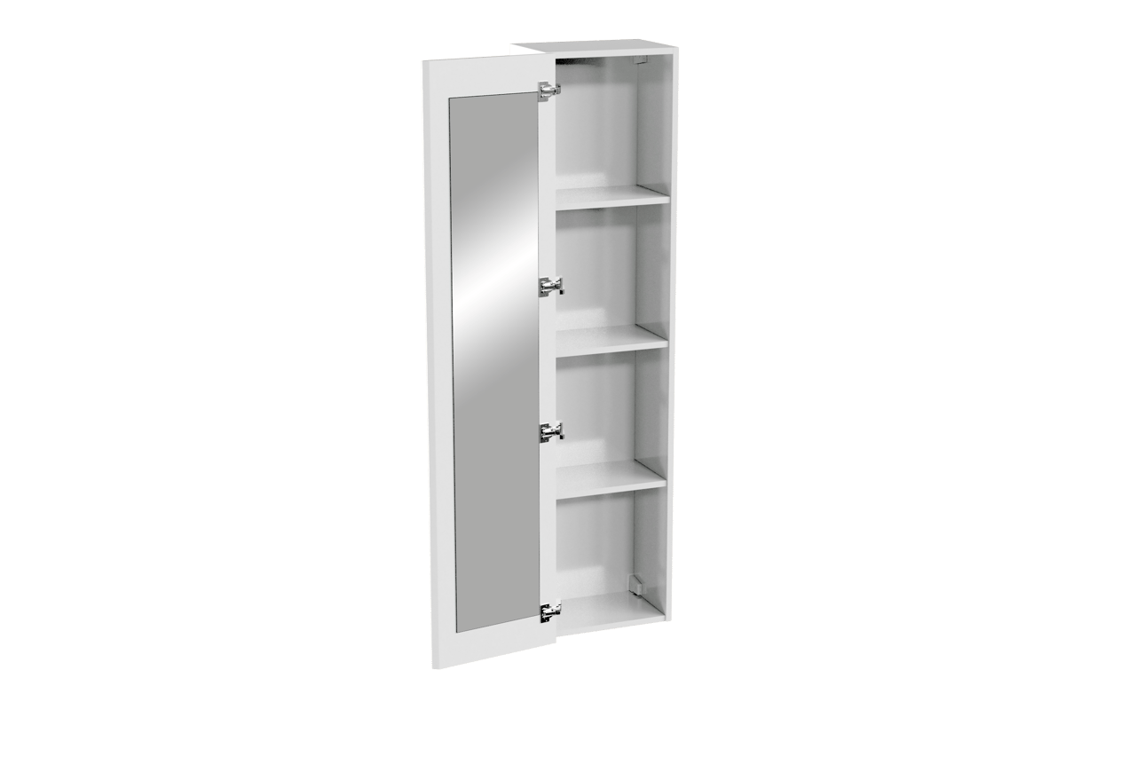 Storke Edge colonne salle de bains suspenduee avec miroir Blanc Brillant 40 x 30 x 170 cm