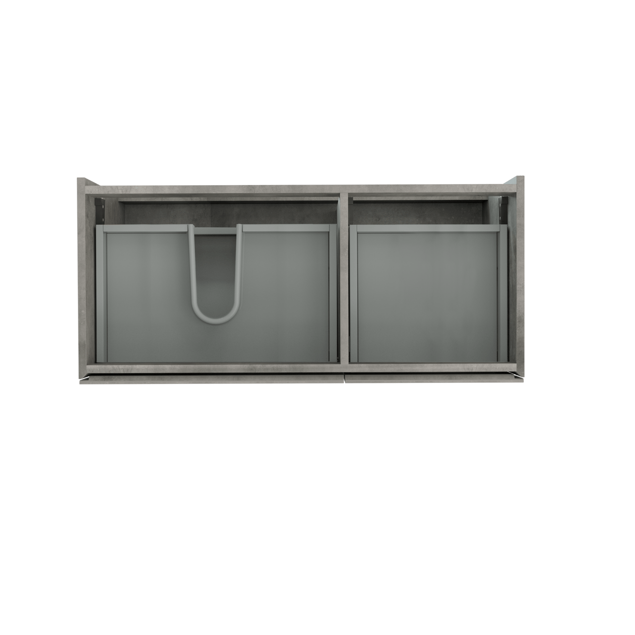Storke Edge wastafelonderkast assymetrisch beton grijs 100x46cm zwevend