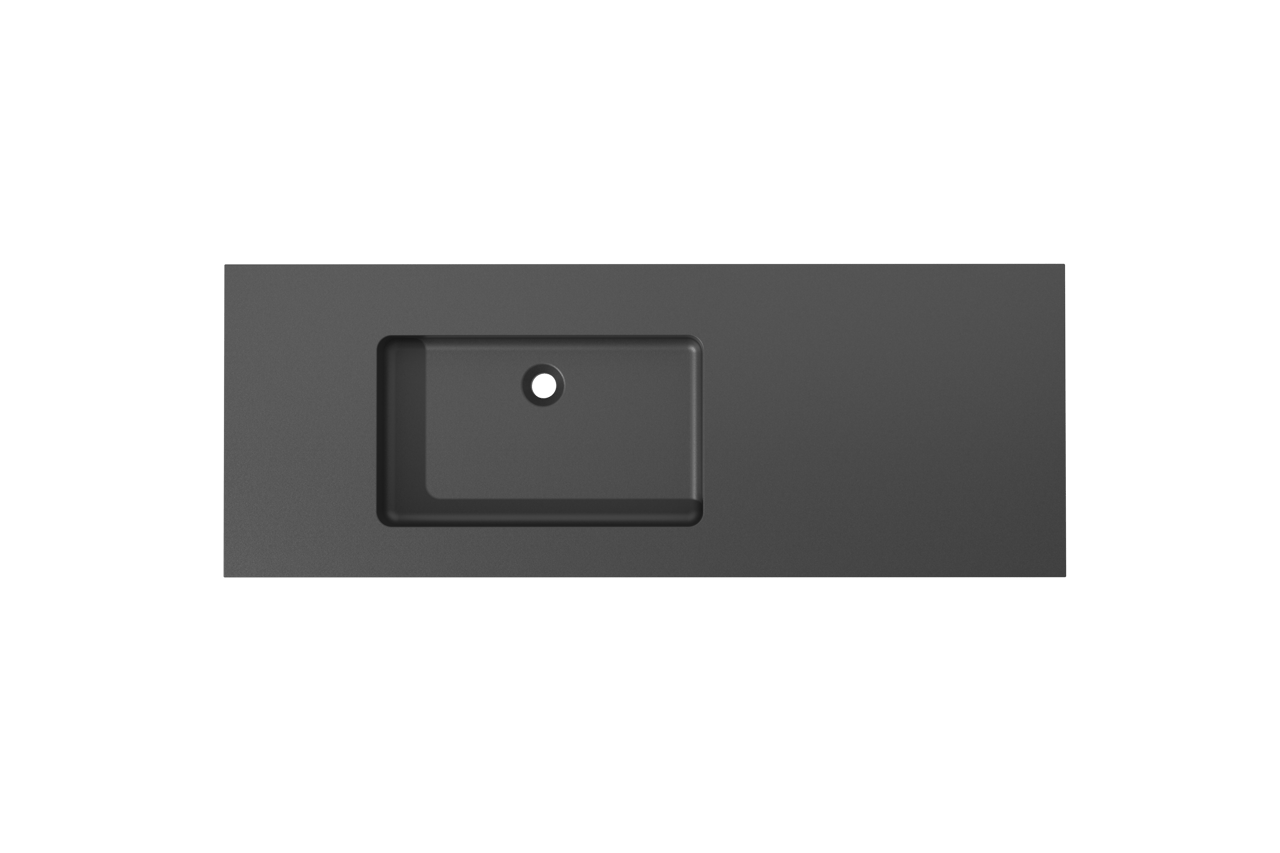 Storke Scuro asymmetrisch linkse wastafel mat kwarts 140 x 52 cm combinatie kast 35 cm