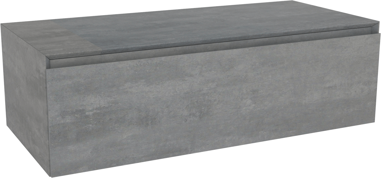 Storke Edge Modulo hängender Waschbeckenunterschrank: 105 x 48 cm, Beton dunkelgrau, 1 Schublade