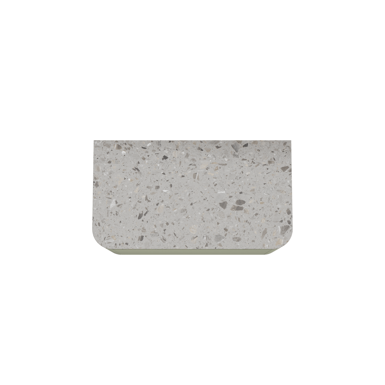 Balmani Moon zwevend badmeubel 100 x 55 cm saliegroen met Moon enkel wastafelblad in terrazzo greige terrazzo