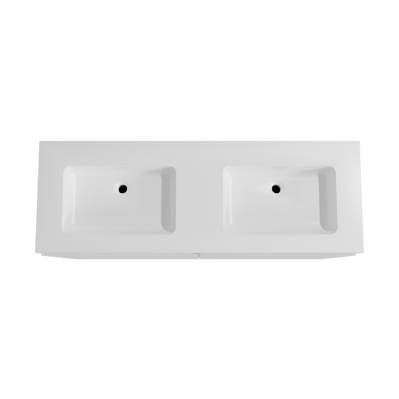 Storke Edge staand badmeubel 150 x 52 cm mat wit met Mata High dubbele wastafel in solid surface mat wit