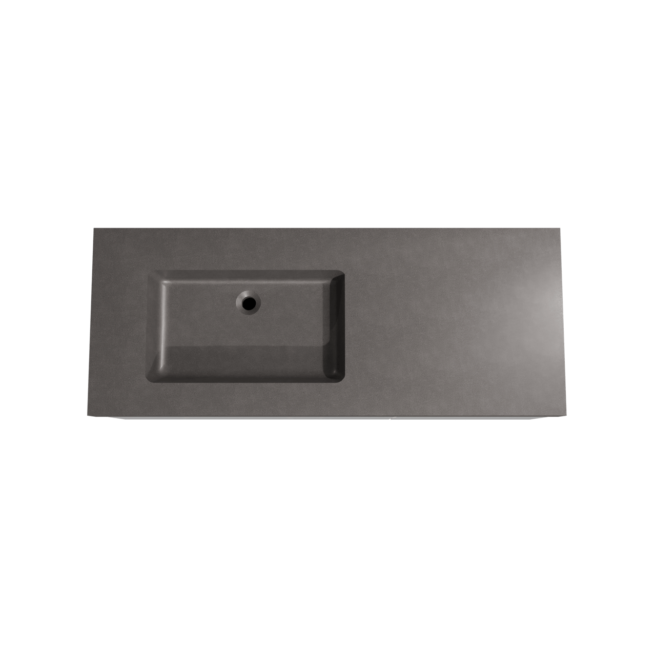 Storke Edge zwevend badkamermeubel 130 x 52 cm glanzend wit met Scuro High asymmetrisch linkse wastafel in kwarts mat zwart