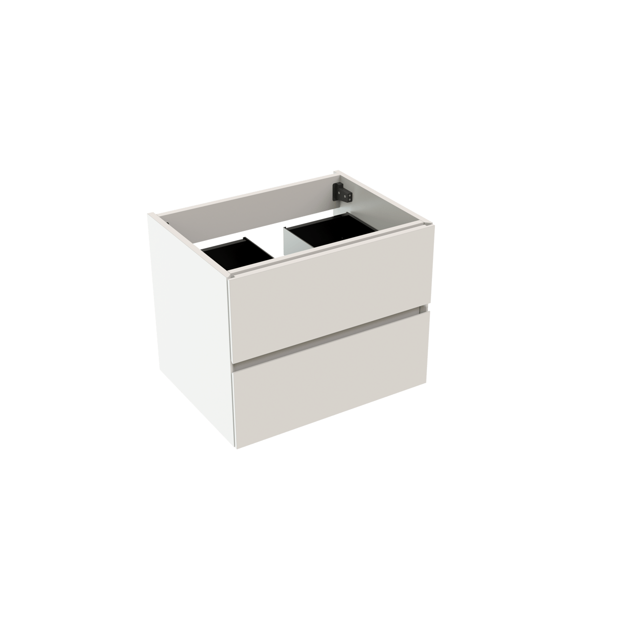 Storke Edge hängender Waschbeckenunterschrank: 60 x 46 cm, Weiß glänzend, 2 Schubladen