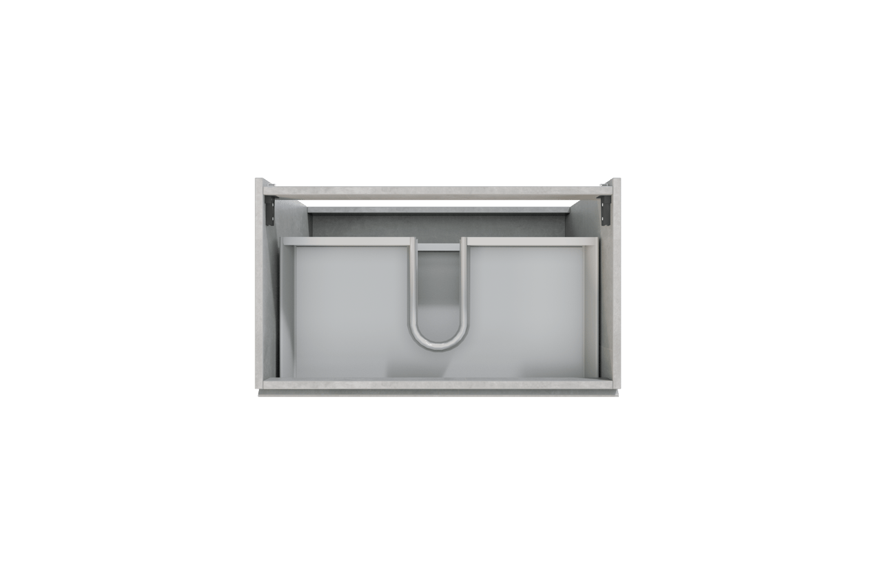 Storke Delta meuble sous-lavabo a poser 80 x 48 cm béton gris foncé 3 tiroirs