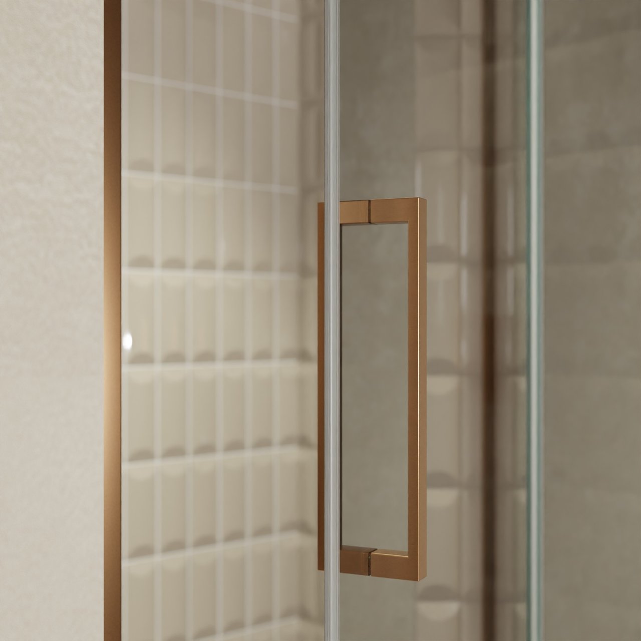 Balmani Senses Design porte pivotante à droite 120 cm x 210 cm verre Miroir Reflex, Profil Brushed Rosegold, coating inclus