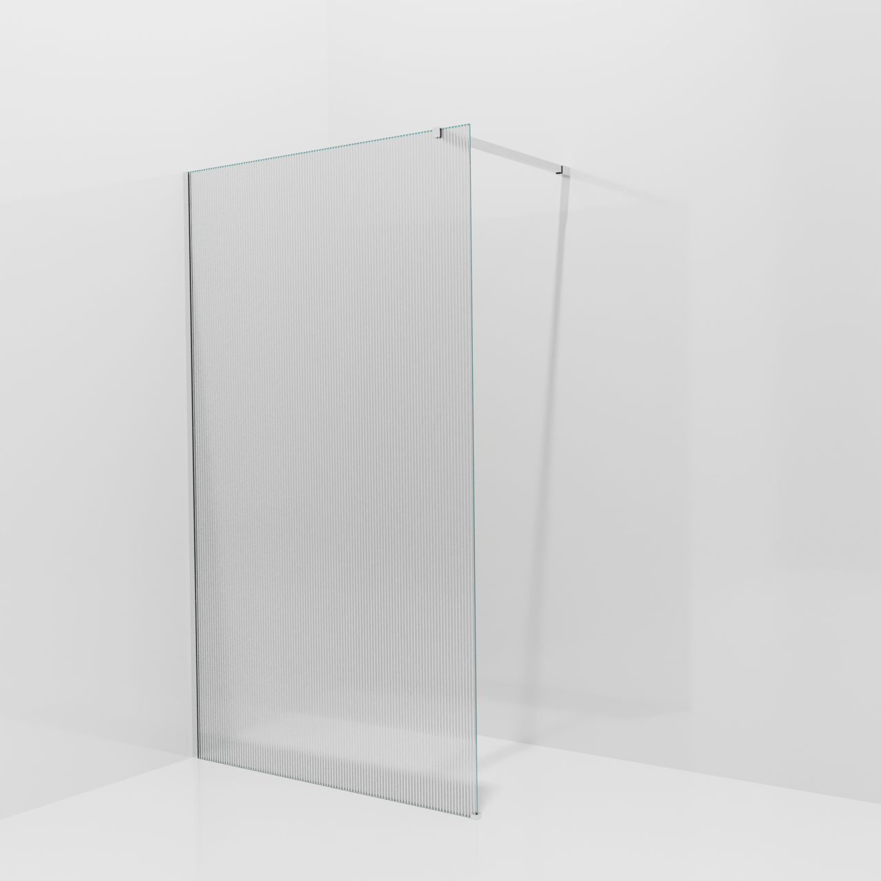Balmani Modular Walk-In Dusche: 120 x 200 cm, Ribs, inklusive Coating, Profil Chrom glänzend