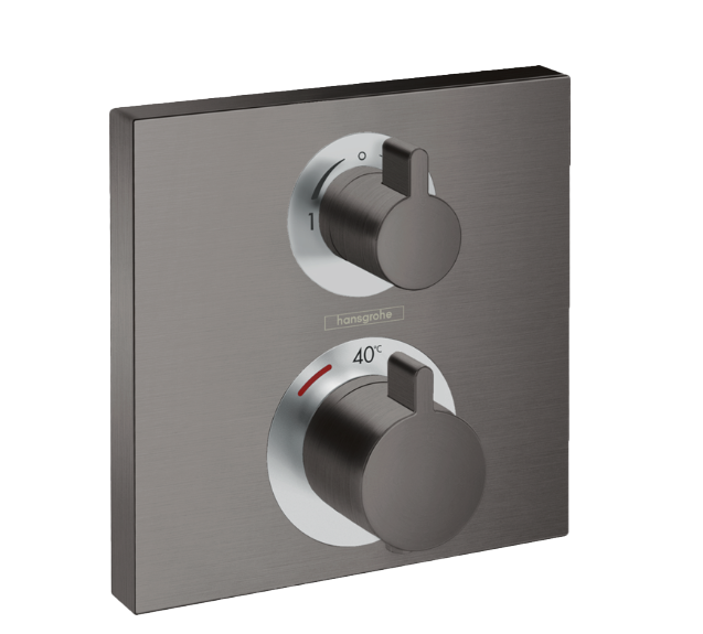 Hansgrohe Ecostat Square Thermostat-Duscharmatur: Unterputz, Brushed Black Chrome