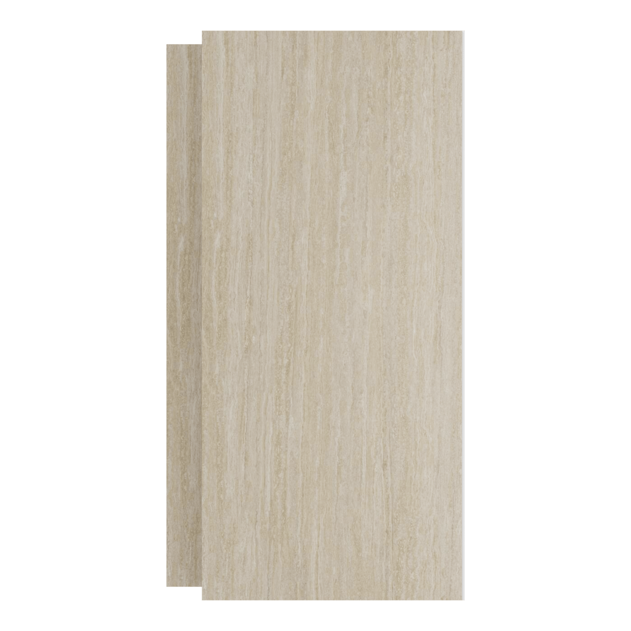Luca Varess Groovy Duschrückwand Set 2 x 120x260 cm, SPC, Travertin