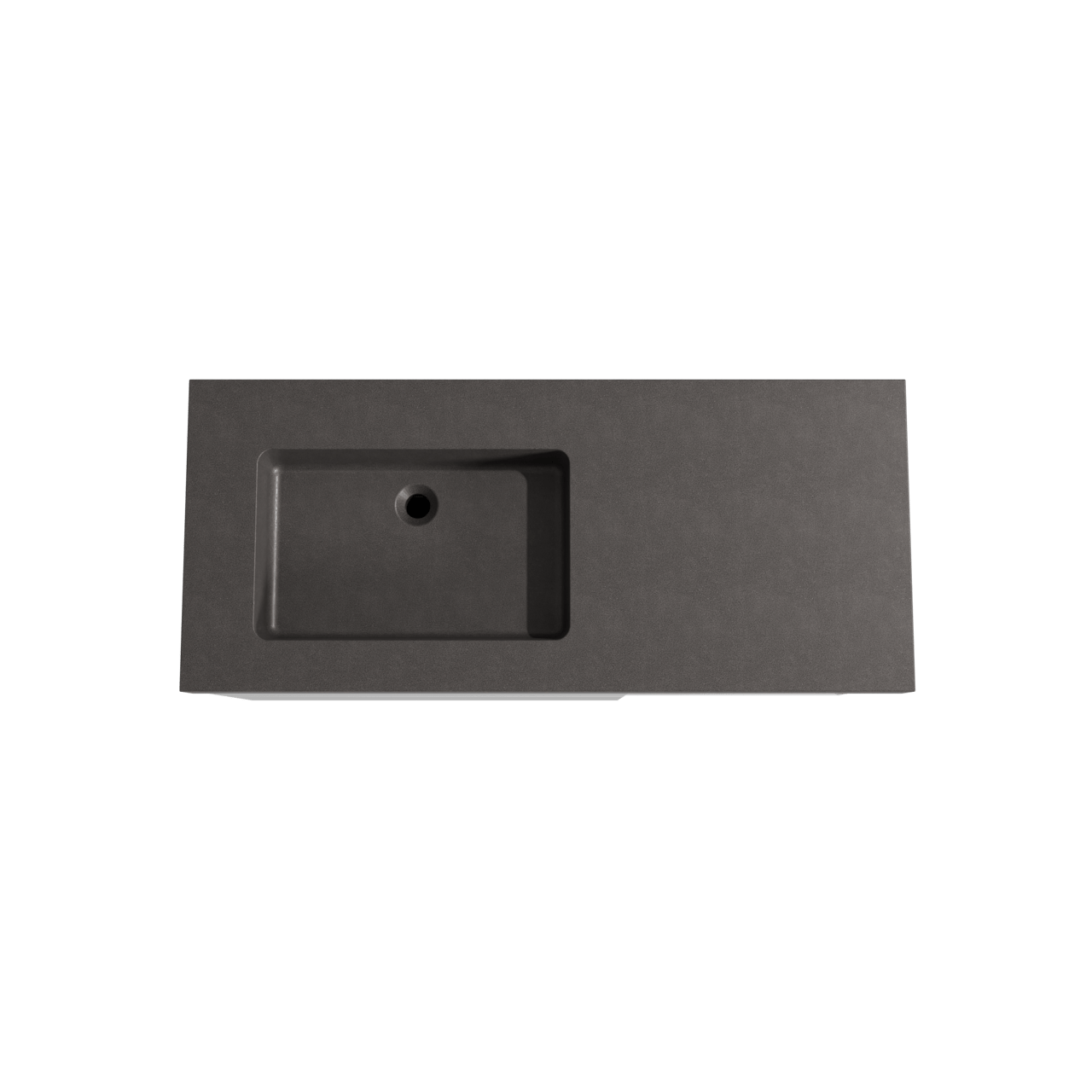 Storke Edge zwevend badkamermeubel 120 x 52 cm glanzend wit met Scuro High asymmetrisch linkse wastafel in kwarts mat zwart