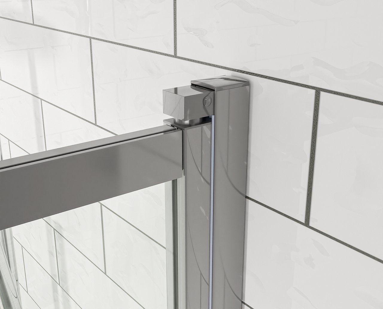 Luca Varess Vetras erweiterbare Badewannenaufsatz 100 cm, Klarglas, Silber Profil