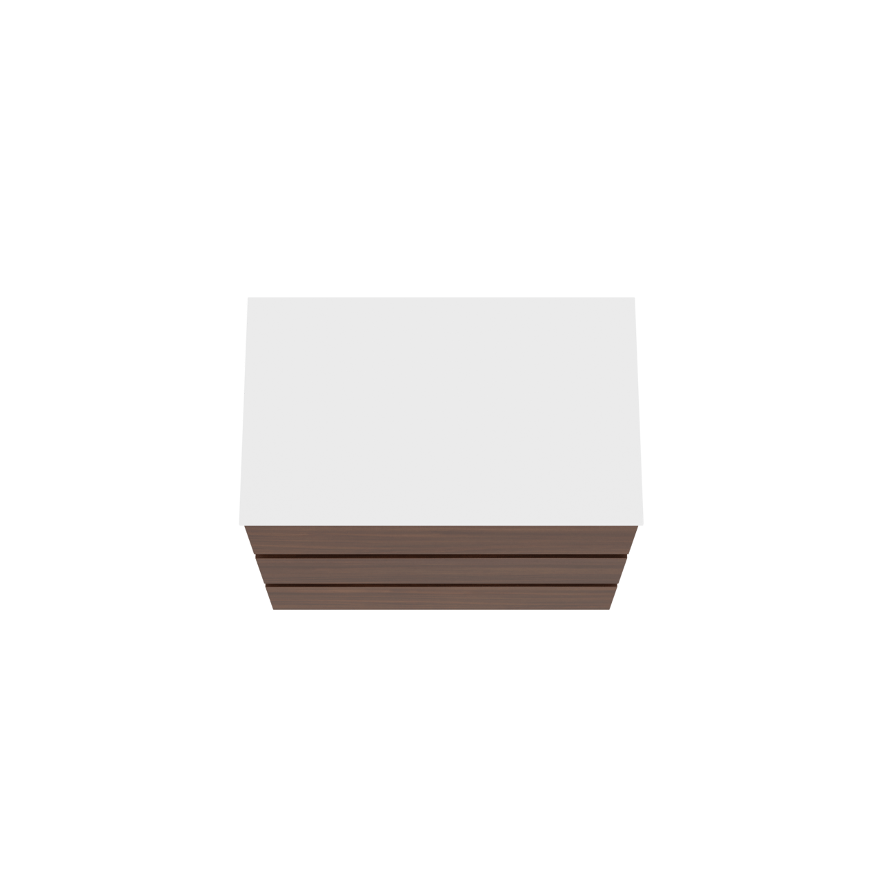 Balmani Lucida meuble salle de bains à poser 90 x 55 cm noyer américain avec Stretto tablette simple en solid surface blanc mat