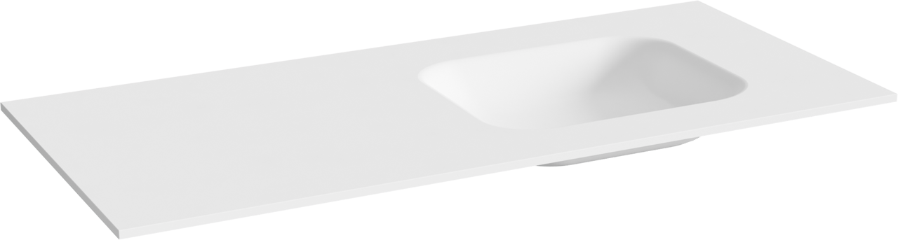 Balmani Tablo Arcato Waschtisch, rechts, Solid Surface matt, 120 x 55 cm, inklusive Ablaufventil