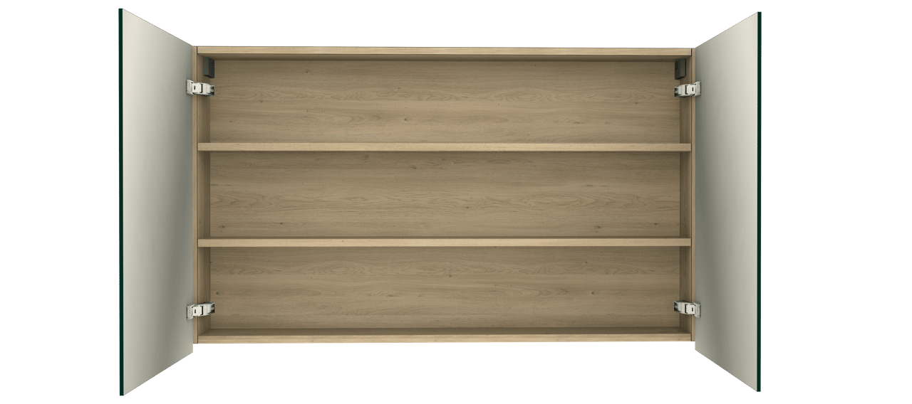 Balmani Lucida Spiegelschrank Bad: 120 x 72 cm, Eiche verwittert