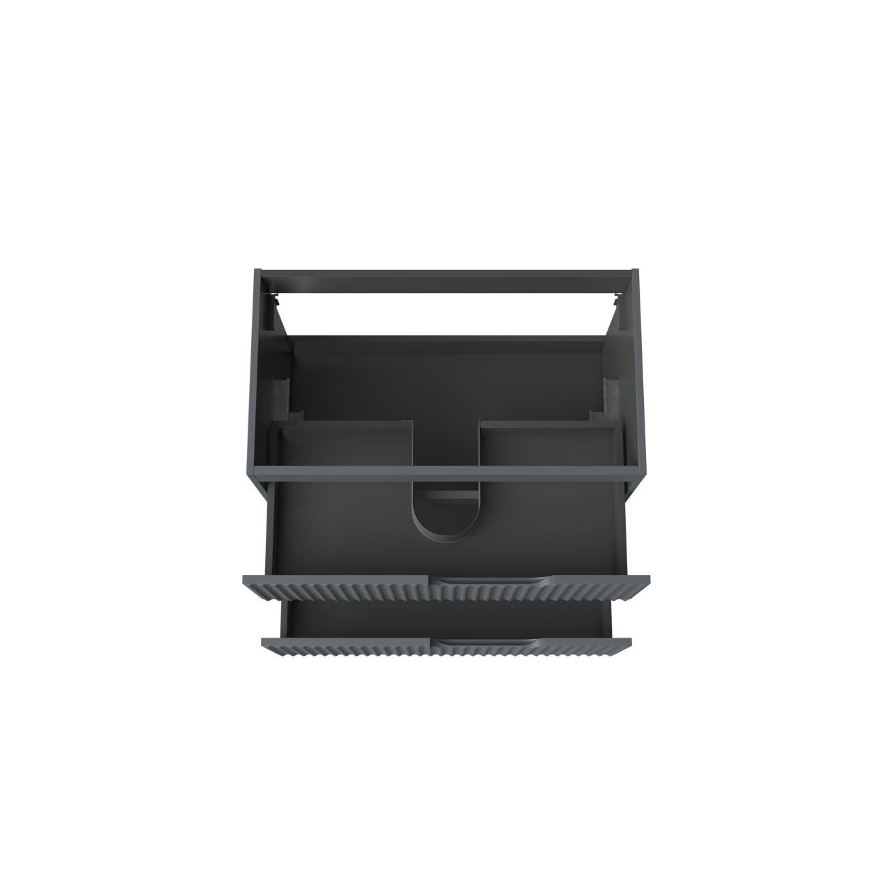 Linie Ribbo meuble sous-lavabo suspendu 80 x 46 cm bleu anthracite 2 tiroirs