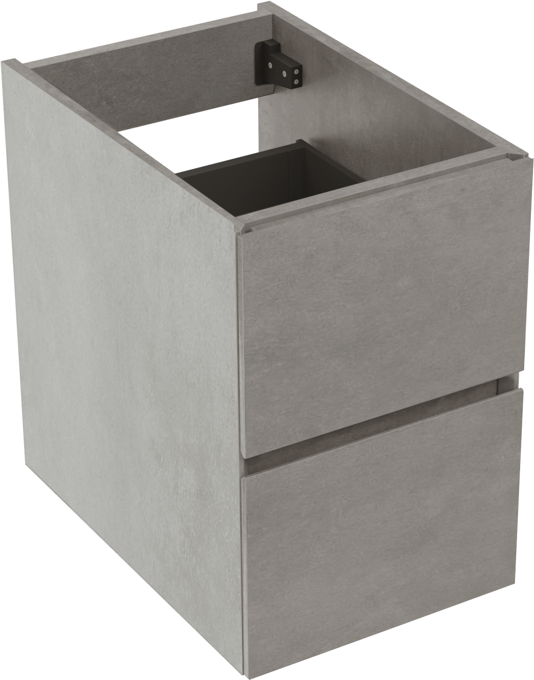 Storke Edge zwevende wastafelonderkast 35 x 52 cm beton donkergrijs 2 lades