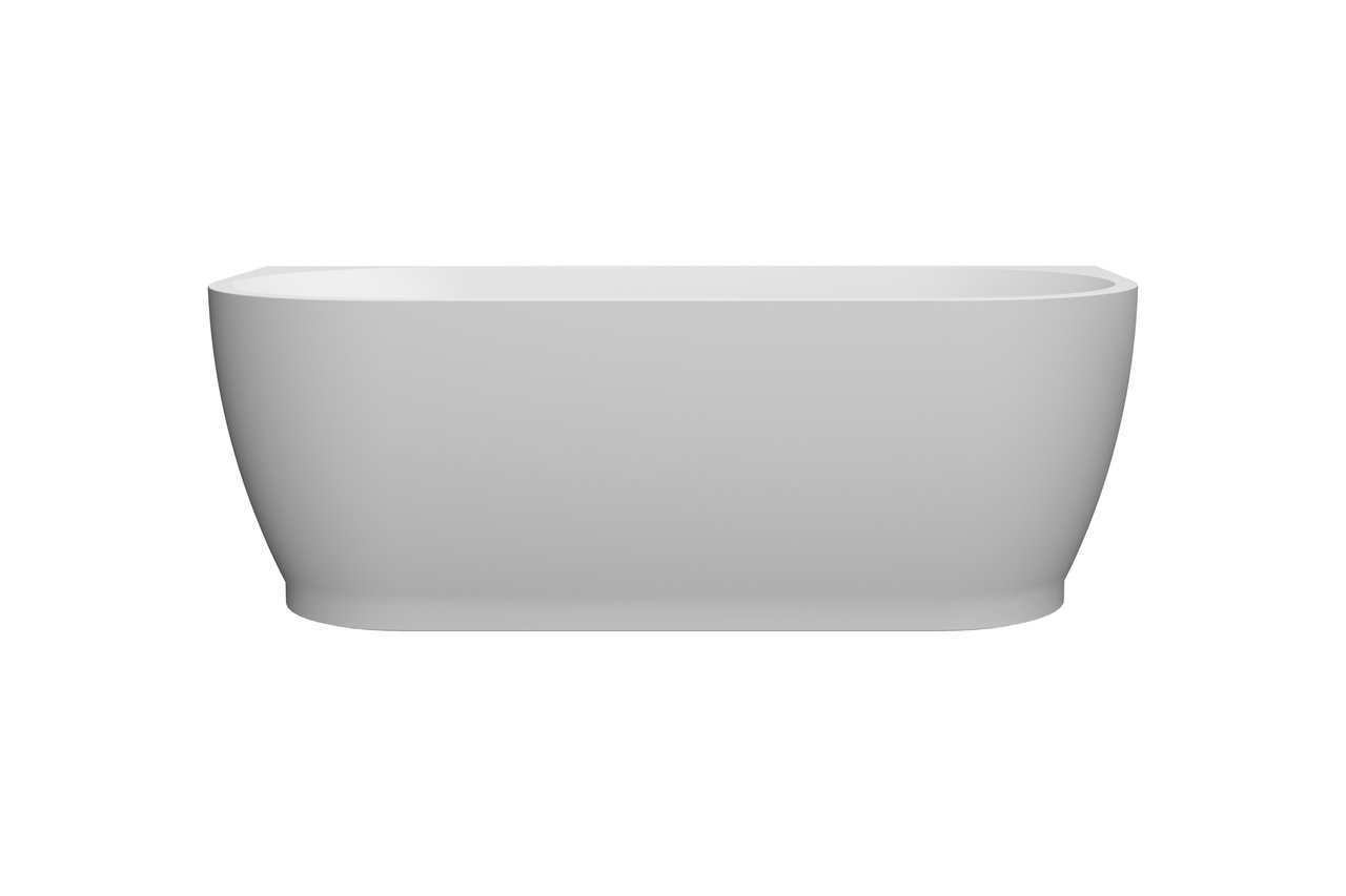 Linie Paulo halb freistehende Badewanne: 170 x 75 cm, Acryl, Weiß matt