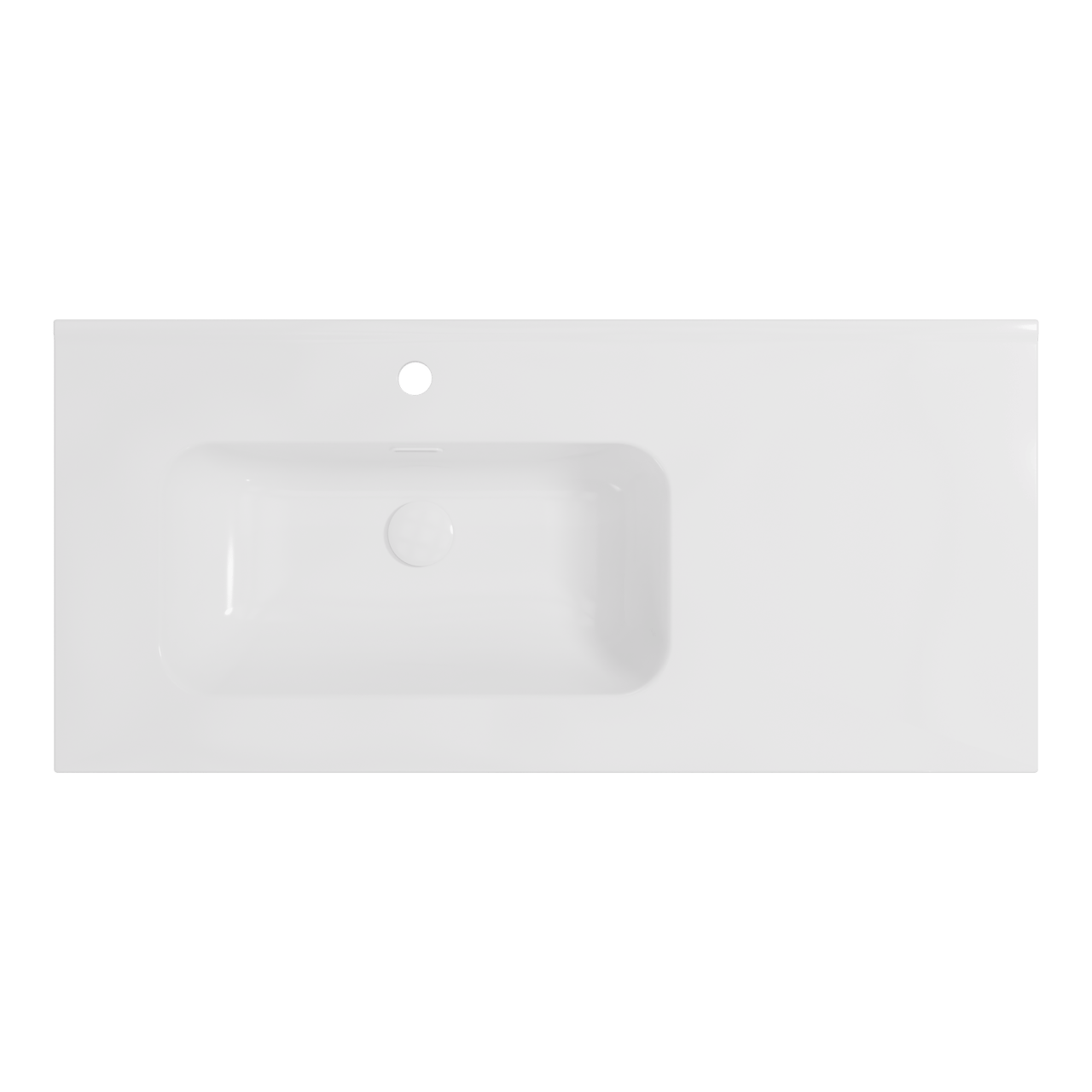 Balmani Nostra asymmetrisch linkse wastafel porselein Glanzend Wit 100 x 46 cm