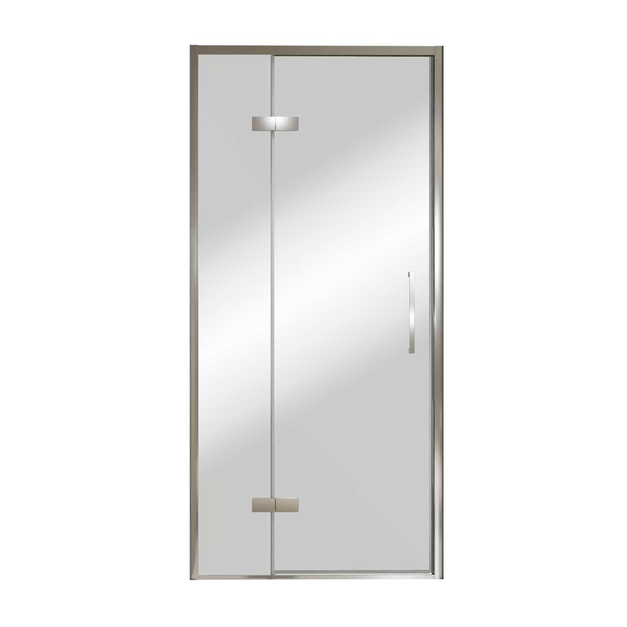 Balmani Senses Design porte pivotante à gauche 100 cm x 210 cm verre Miroir Reflex, Profil chrome, coating inclus