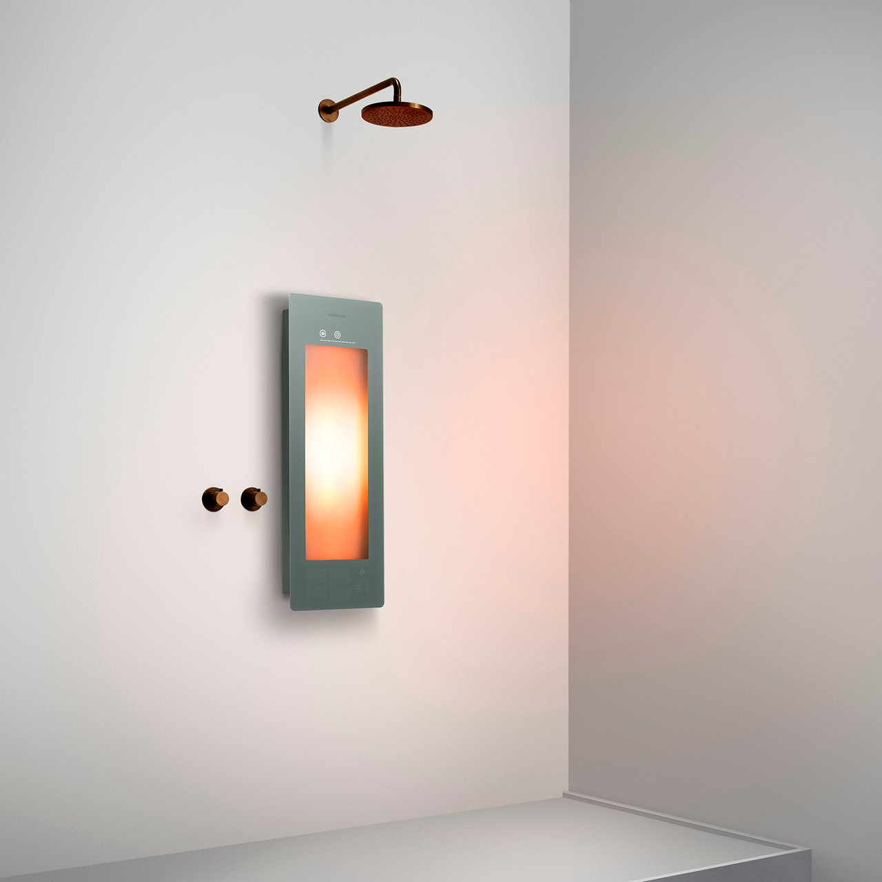 Sunshower One S Infrarot Flache Aufputz Befestigung organic grey