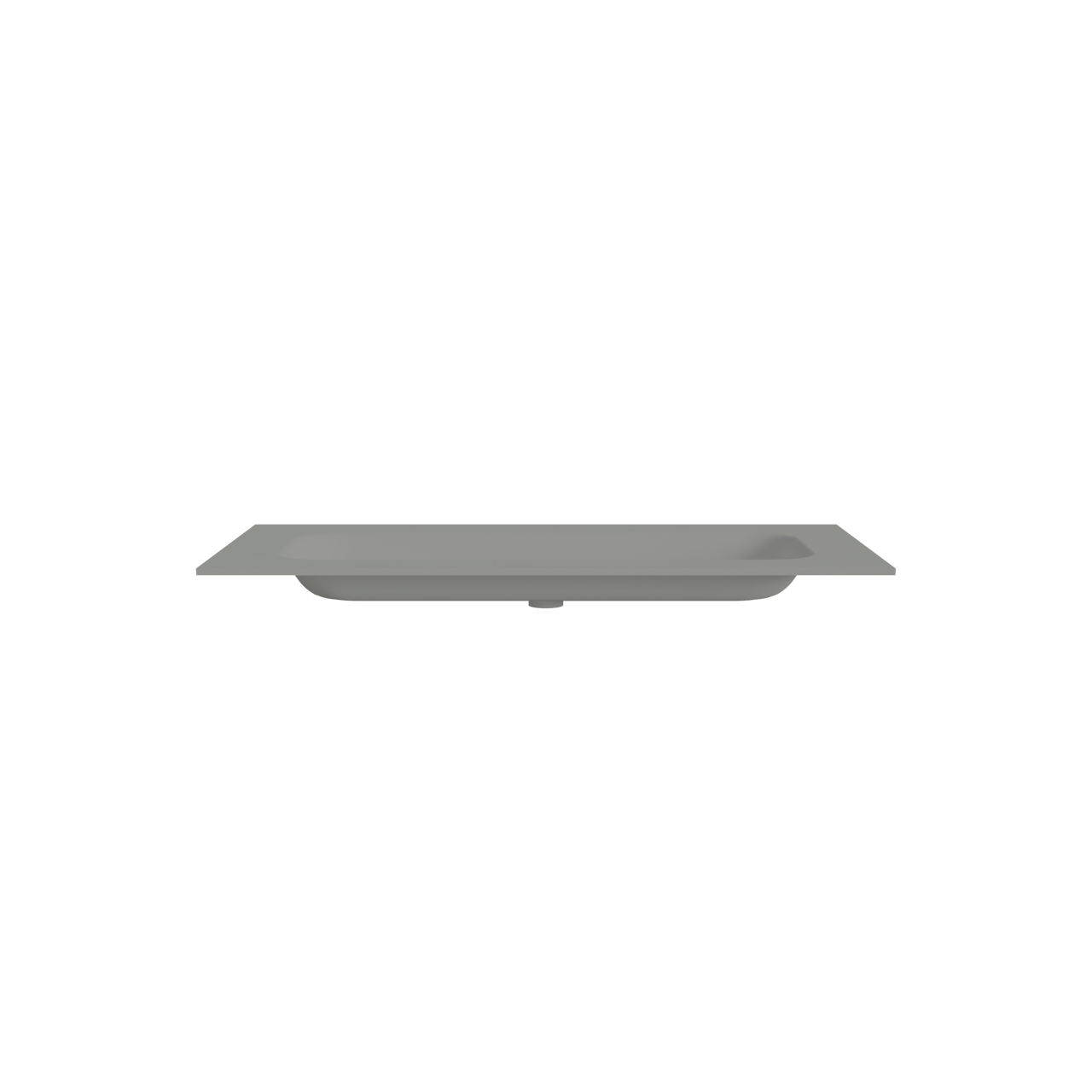 Balmani Tablo Arcato plan simple pour 2 trous avec crépine de robinet Solid Surface gris pierre mat 120 x 55 cm