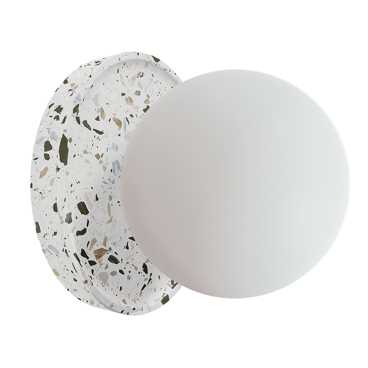 Balmani Pelota Disc medium LED Spiegelbeleuchtung: 16 cm, Weiß/Schwarz terrazzo