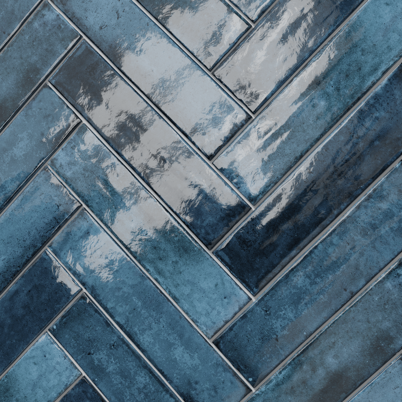 Carruzo Volcan carrelage mural en céramique 32 carreaux 6x25cm Azul