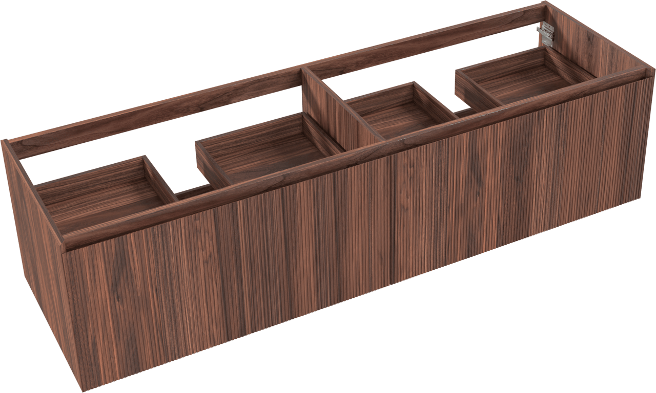 Balmani Fila by Mitra meuble sous-lavabo suspendu 180 x 55 cm placage noyer 4 tiroirs