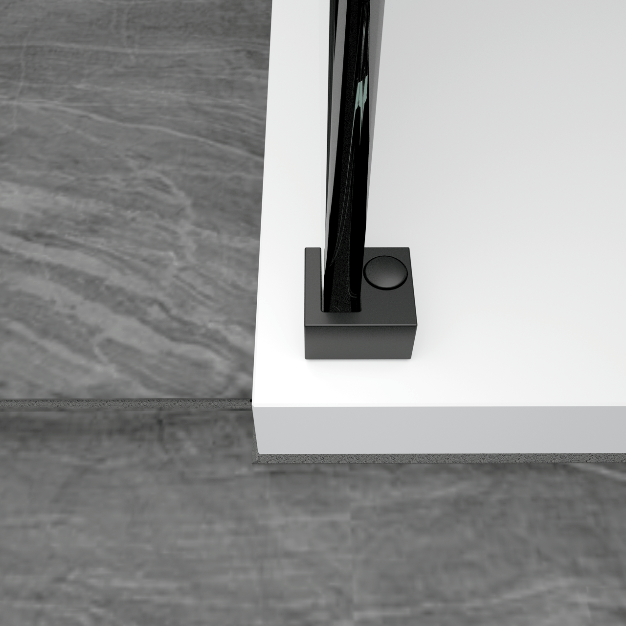 Balmani Modular bevestigingsblok glas mat zwart