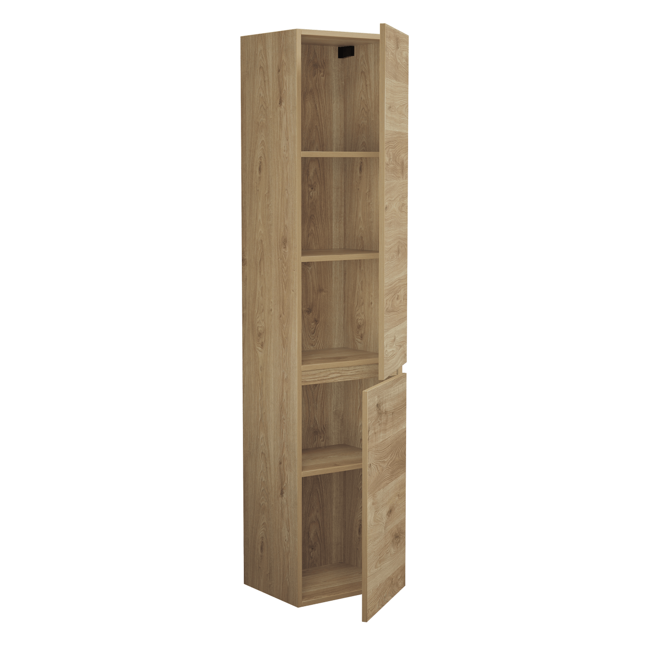 Balmani Lucida Badhochschrank: Stehend, rechts, Eiche rustikal, 45 x 35 x 195 cm