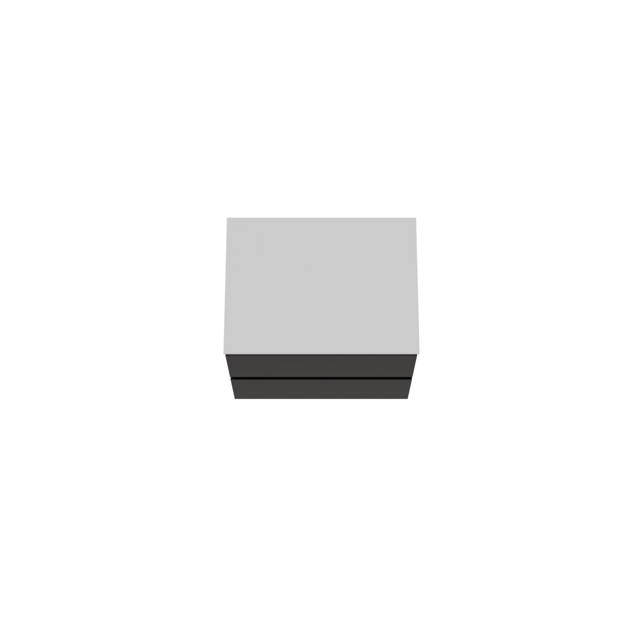 Storke Edge meuble salle de bains suspendu 60 x 46 cm noir mat avec Tavola tablette simple en solid surface blanc mat