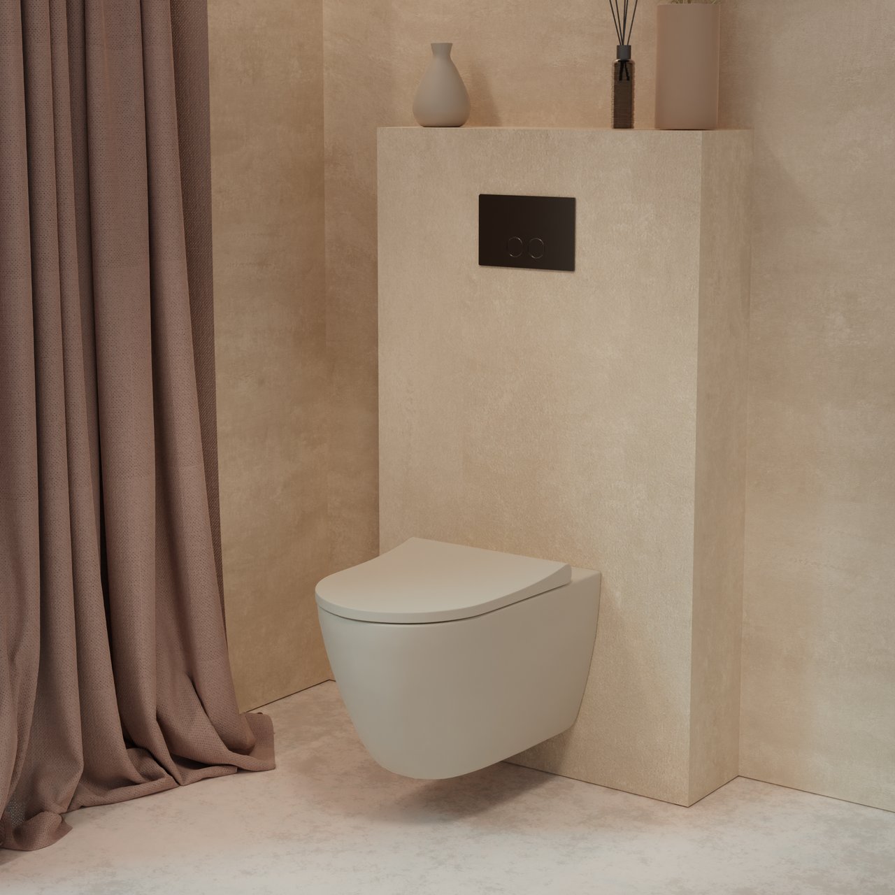 Luca Varess Vinto hangtoilet mat beige randloos