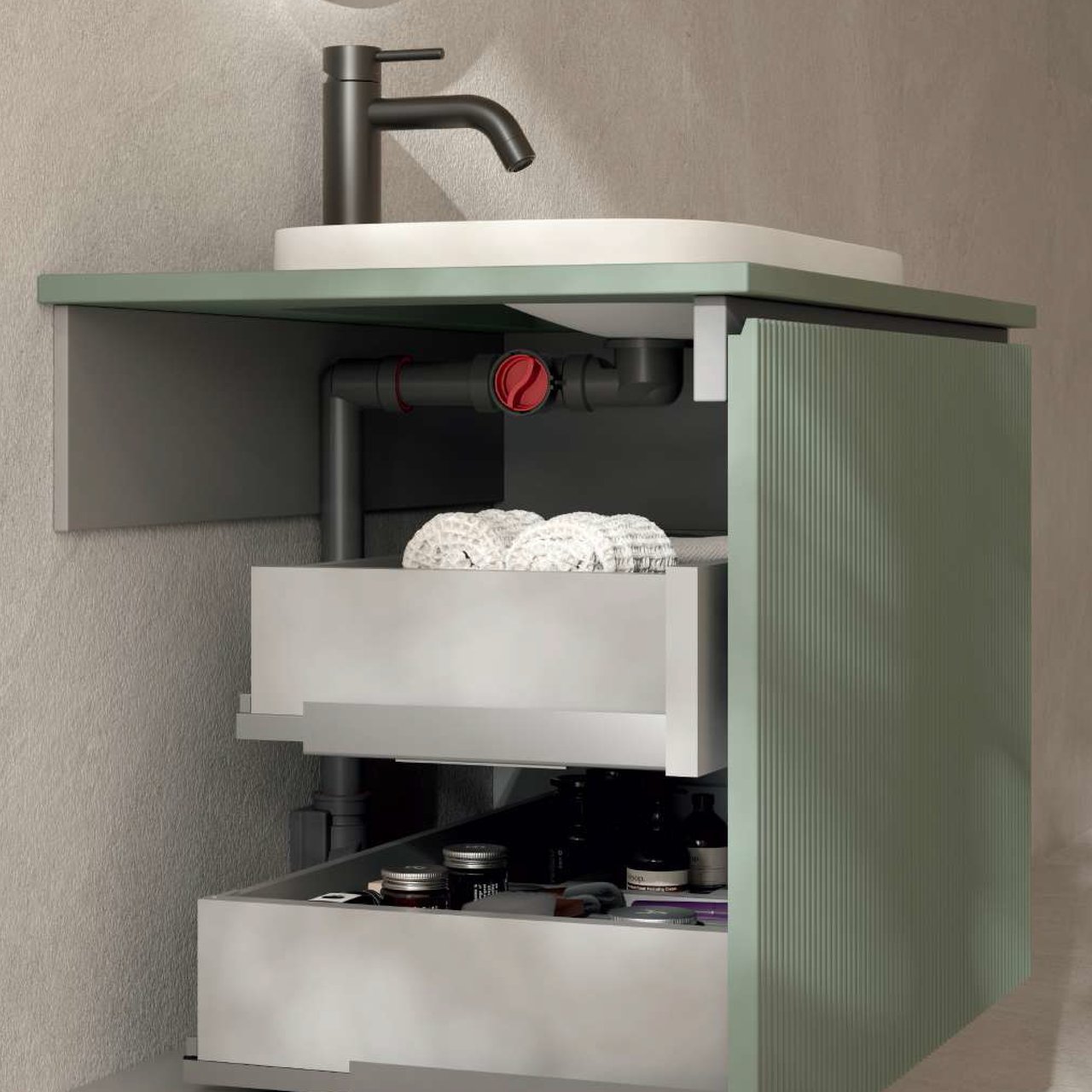 Santeg EZ Space 32 Ablauf für Waschtisch 32mm grau
