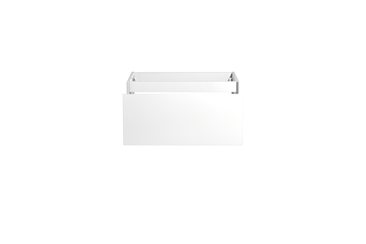 Storke Edge hängender Waschbeckenunterschrank: 75 x 52 cm, Weiß glänzend, 1 Schublade