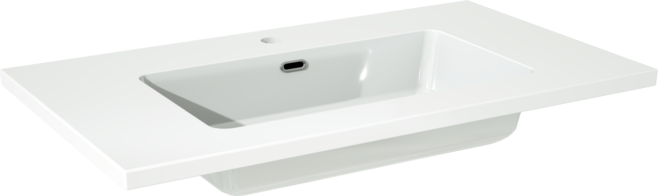 Storke Diva enkele wastafel glanzend composiet marmer 80 x 46 cm