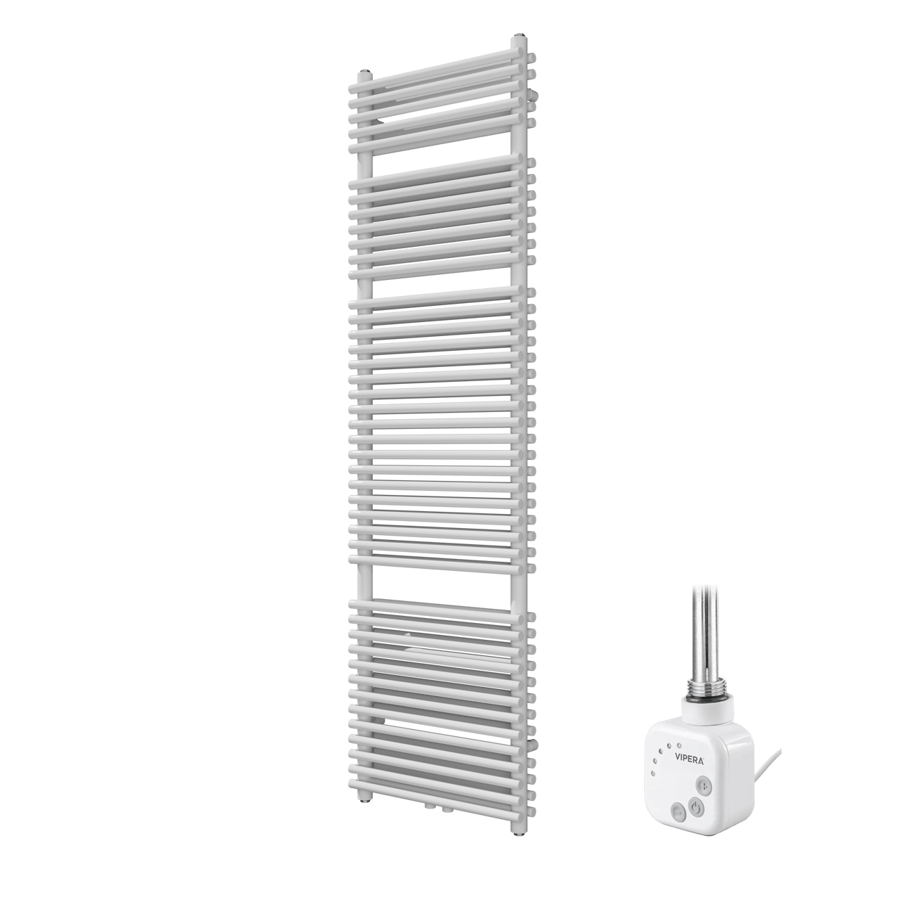 Vipera Alegria sèche-serviettes Doublé 50 x 180 cm chauffage électrique blanc brillant raccordement latéral et central possible 1200W, résistance incluse