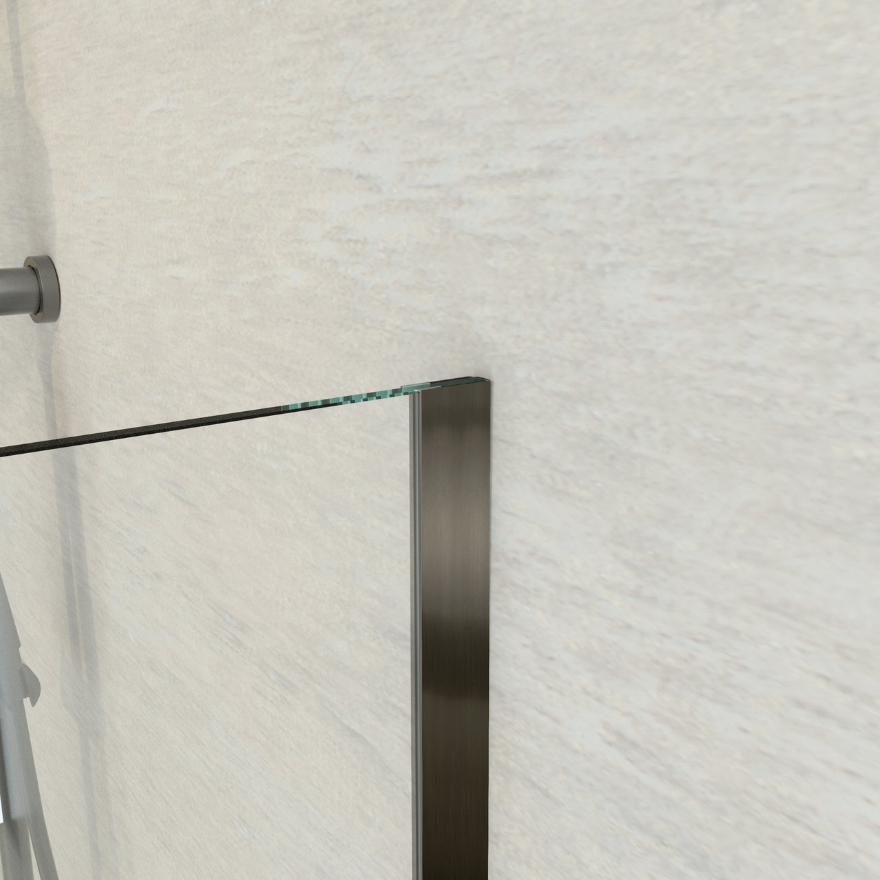 Balmani Modular inloopdouche 140 x 200 cm helder glas Brushed GunMetal profiel