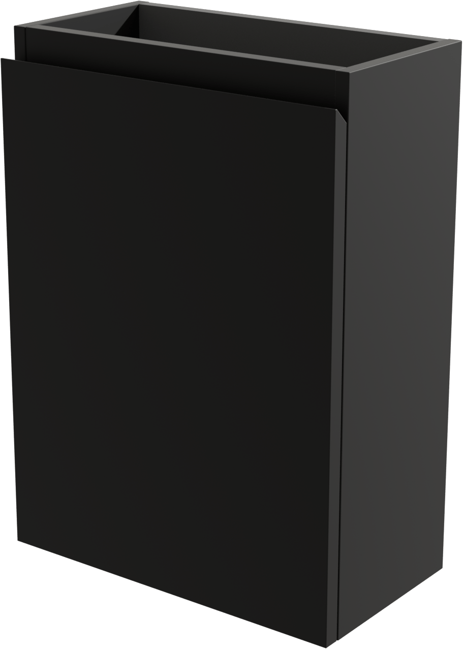 Linie Lado meuble wc suspendu 40 x 22 cm noir mat avec Vano lavabo en marbre composite brillant