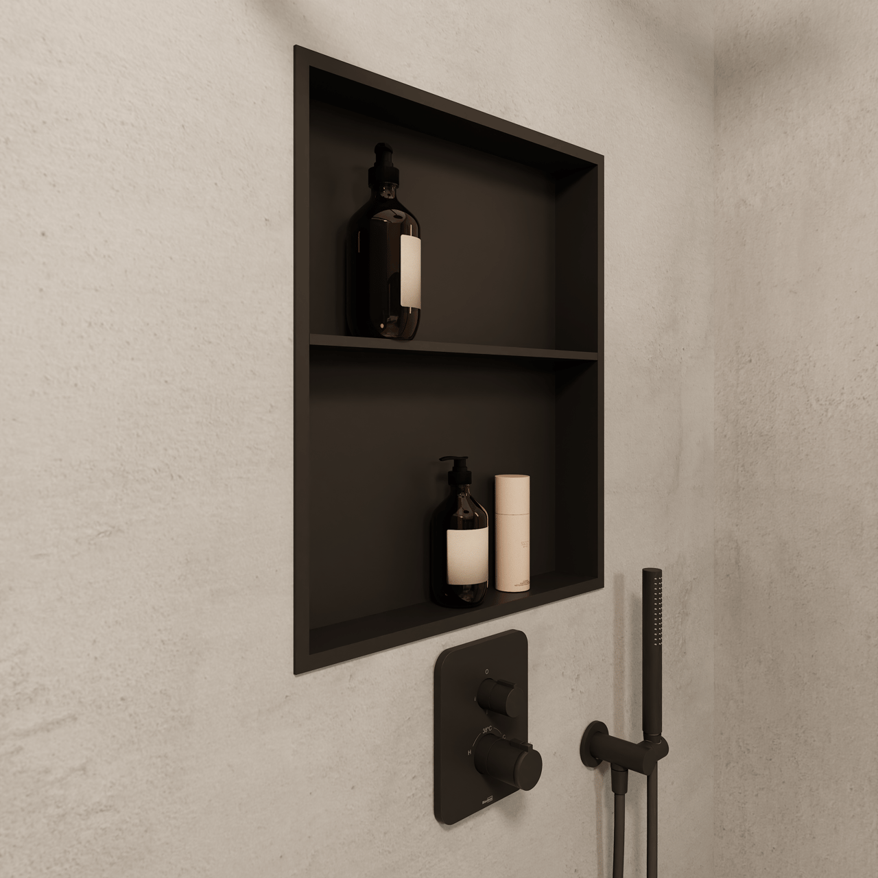 Blaufoss Box Niche encastrée 50,5 x 59 cm noir mat